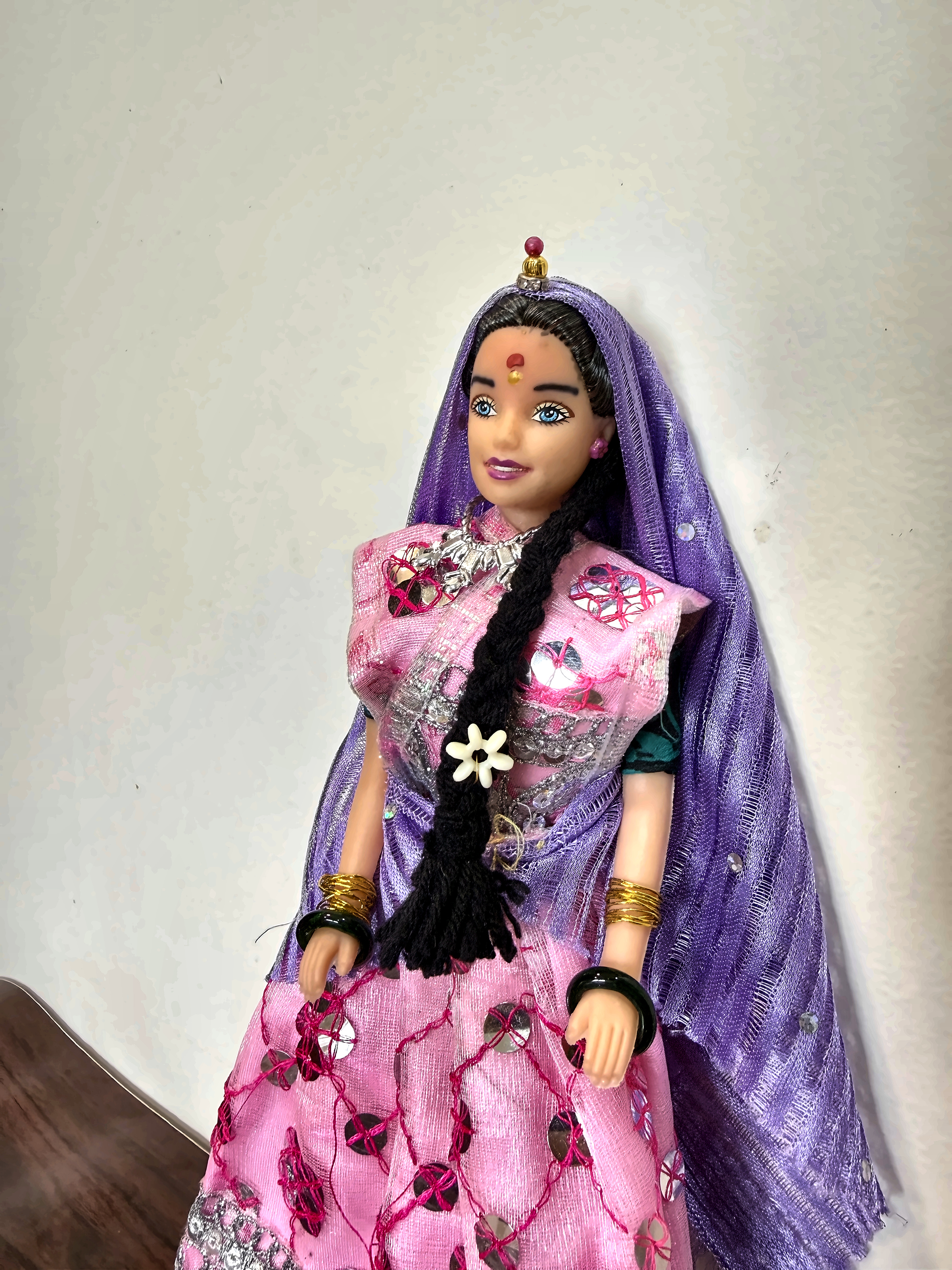Indian purple heritage decorative doll for export from India